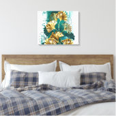 Zweigstelle mit goldenen Blätter Ginko Biloba Leinwanddruck (Insitu (Schlafzimmer))