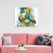 Zweigstelle mit goldenen Blätter Ginko Biloba Leinwanddruck (Insitu (Wohnzimmer))