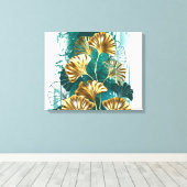 Zweigstelle mit goldenen Blätter Ginko Biloba Leinwanddruck (Insitu (Holzboden))