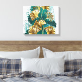 Zweigstelle mit goldenen Blätter Ginko Biloba Leinwanddruck (Insitu (Schlafzimmer))