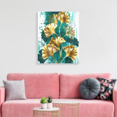 Zweigstelle mit goldenen Blätter Ginko Biloba Leinwanddruck (Insitu (Wohnzimmer))