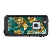 Zweigstelle mit goldenen Blätter Ginko Biloba LifeProof iPhone Hülle (Rückseite (Horizontal))