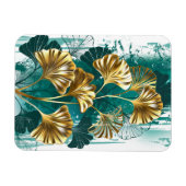 Zweigstelle mit goldenen Blätter Ginko Biloba Magnet (Horizontal)