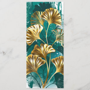 Zweigstelle mit goldenen Blätter Ginko Biloba Menükarte