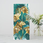 Zweigstelle mit goldenen Blätter Ginko Biloba Menükarte (Stehend Vorderseite)