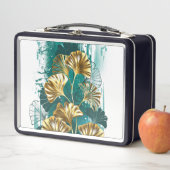 Zweigstelle mit goldenen Blätter Ginko Biloba Metall Brotdose (Beispiel)