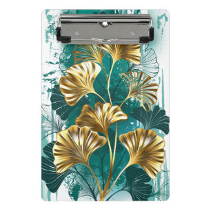 Zweigstelle mit goldenen Blätter Ginko Biloba Mini Klemmbrett