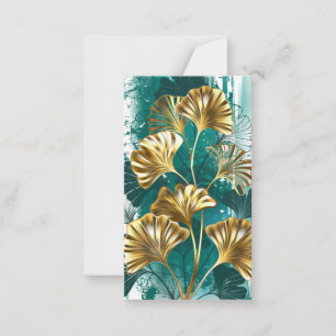 Zweigstelle mit goldenen Blätter Ginko Biloba Mitteilungskarte