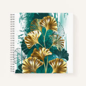 Zweigstelle mit goldenen Blätter Ginko Biloba Notizblock (Vorderseite)