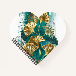 Zweigstelle mit goldenen Blätter Ginko Biloba Notizblock