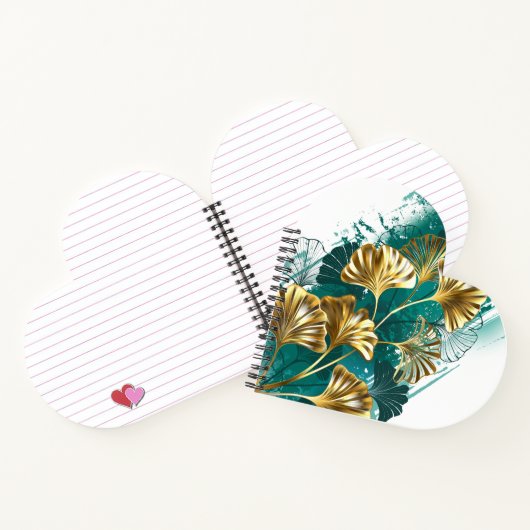 Zweigstelle mit goldenen Blätter Ginko Biloba Notizblock (Innenseite)