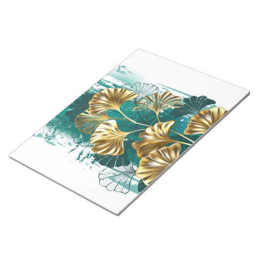 Zweigstelle mit goldenen Blätter Ginko Biloba Notizblock (angewinkelt)