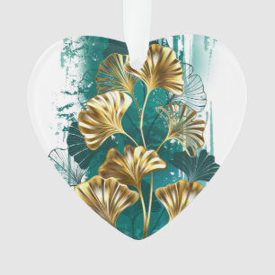 Zweigstelle mit goldenen Blätter Ginko Biloba Ornament