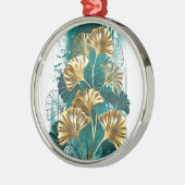 Zweigstelle mit goldenen Blätter Ginko Biloba Ornament Aus Metall (Links)