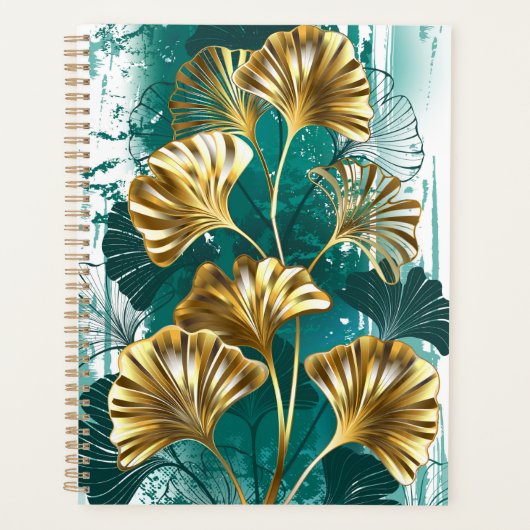 Zweigstelle mit goldenen Blätter Ginko Biloba Planer (Vorderseite)