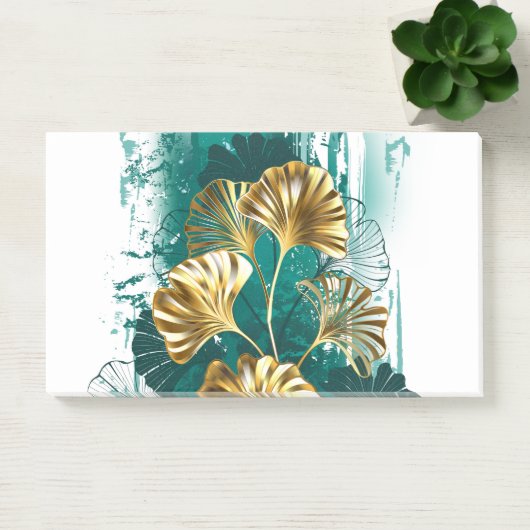 Zweigstelle mit goldenen Blätter Ginko Biloba Post-it Klebezettel (Büro)