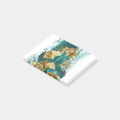 Zweigstelle mit goldenen Blätter Ginko Biloba Post-it Klebezettel (angewinkelt)