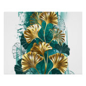 Zweigstelle mit goldenen Blätter Ginko Biloba Poster (Vorderseite)