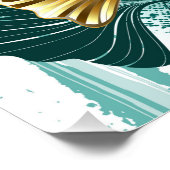 Zweigstelle mit goldenen Blätter Ginko Biloba Poster (Ecke)