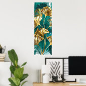Zweigstelle mit goldenen Blätter Ginko Biloba Poster (Heimbüro)