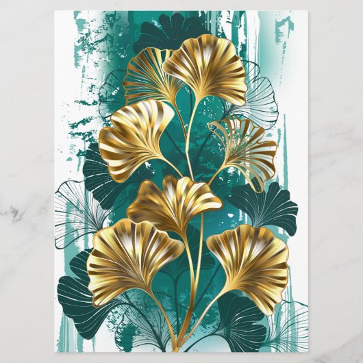 Zweigstelle mit goldenen Blätter Ginko Biloba Programm (Vorderseite)