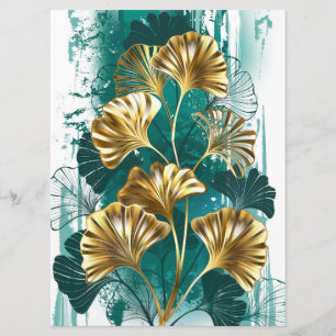 Zweigstelle mit goldenen Blätter Ginko Biloba Programm