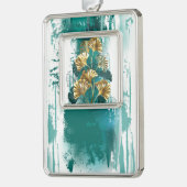 Zweigstelle mit goldenen Blätter Ginko Biloba Rahmen-Ornament Silber (Links)