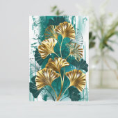 Zweigstelle mit goldenen Blätter Ginko Biloba RSVP Karte (Stehend Vorderseite)