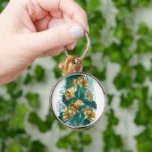 Zweigstelle mit goldenen Blätter Ginko Biloba Schlüsselanhänger (Hand)