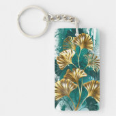 Zweigstelle mit goldenen Blätter Ginko Biloba Schlüsselanhänger (Vorderseite)