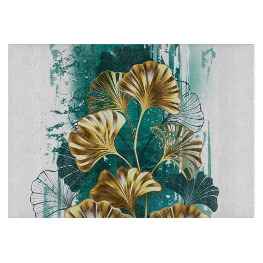 Zweigstelle mit goldenen Blätter Ginko Biloba Schneidebrett (Vorderseite)