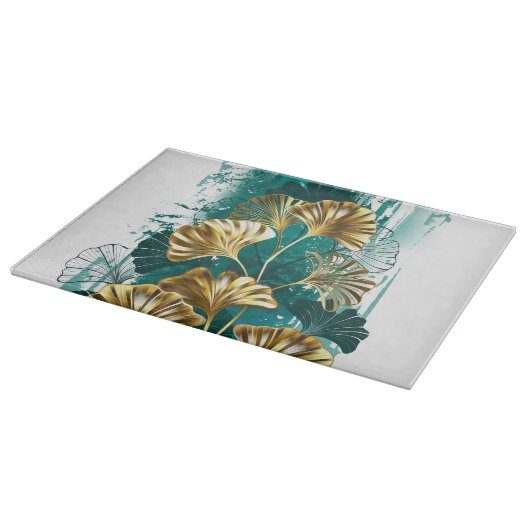 Zweigstelle mit goldenen Blätter Ginko Biloba Schneidebrett (Ecke)