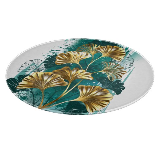 Zweigstelle mit goldenen Blätter Ginko Biloba Schneidebrett (Ecke)