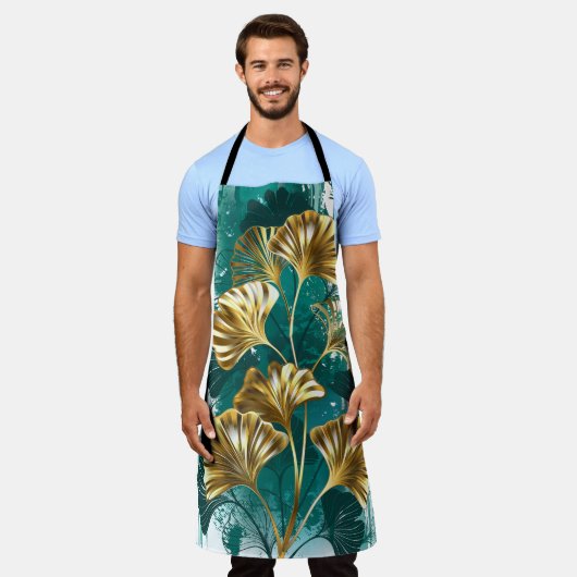 Zweigstelle mit goldenen Blätter Ginko Biloba Schürze (Getragen)