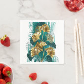 Zweigstelle mit goldenen Blätter Ginko Biloba Serviette (Beispiel)