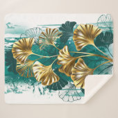 Zweigstelle mit goldenen Blätter Ginko Biloba Sherpadecke (Vorderseite (Horizontal))