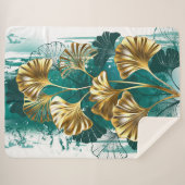 Zweigstelle mit goldenen Blätter Ginko Biloba Sherpadecke (Vorderseite (Horizontal))