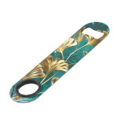 Zweigstelle mit goldenen Blätter Ginko Biloba Speed Flaschenöffner (Vorderseite Schrägansicht)