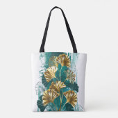 Zweigstelle mit goldenen Blätter Ginko Biloba Tasche (Rückseite)