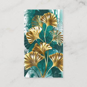 Zweigstelle mit goldenen Blätter Ginko Biloba Telefonnummerkarte