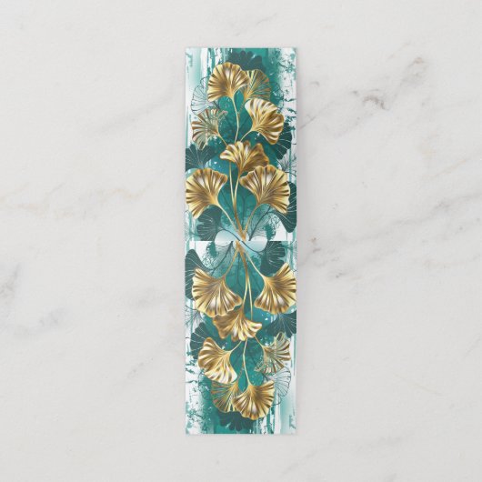 Zweigstelle mit goldenen Blätter Ginko Biloba Terminkarte (Außenseite Aufgefaltet)