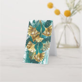 Zweigstelle mit goldenen Blätter Ginko Biloba Terminkarte (Rückseite)