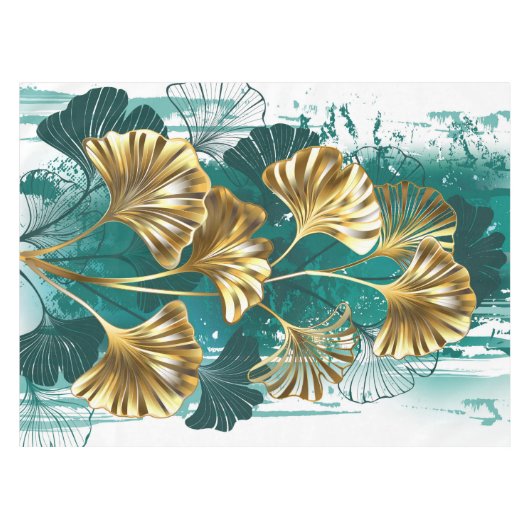Zweigstelle mit goldenen Blätter Ginko Biloba Tischdecke (Vorderseite (Horizontal))