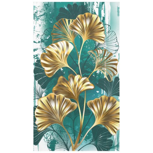 Zweigstelle mit goldenen Blätter Ginko Biloba Tischdecke (Vorderseite)