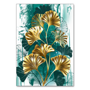 Zweigstelle mit goldenen Blätter Ginko Biloba Tischnummer