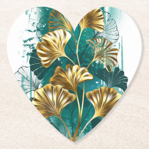 Zweigstelle mit goldenen Blätter Ginko Biloba Untersetzer