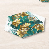 Zweigstelle mit goldenen Blätter Ginko Biloba Untersetzer (angewinkelt)