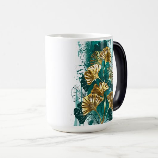 Zweigstelle mit goldenen Blätter Ginko Biloba Verwandlungstasse (VorderseiteRechts)