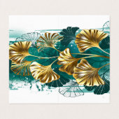 Zweigstelle mit goldenen Blätter Ginko Biloba Visitenkarten (Außenseite Aufgefaltet)