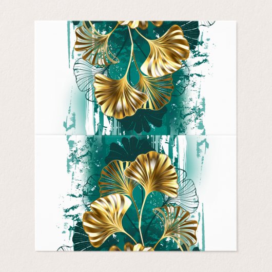 Zweigstelle mit goldenen Blätter Ginko Biloba Visitenkarten (Außenseite Aufgefaltet)